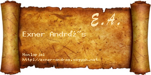 Exner András névjegykártya