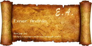 Exner András névjegykártya